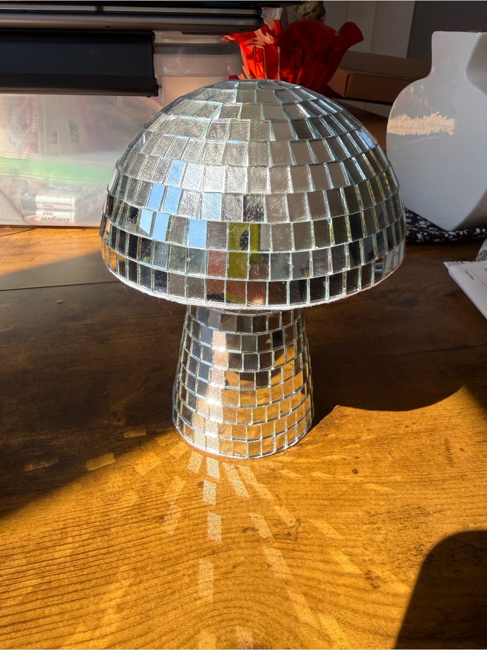 Disco ball mushroom decor piece - NWT